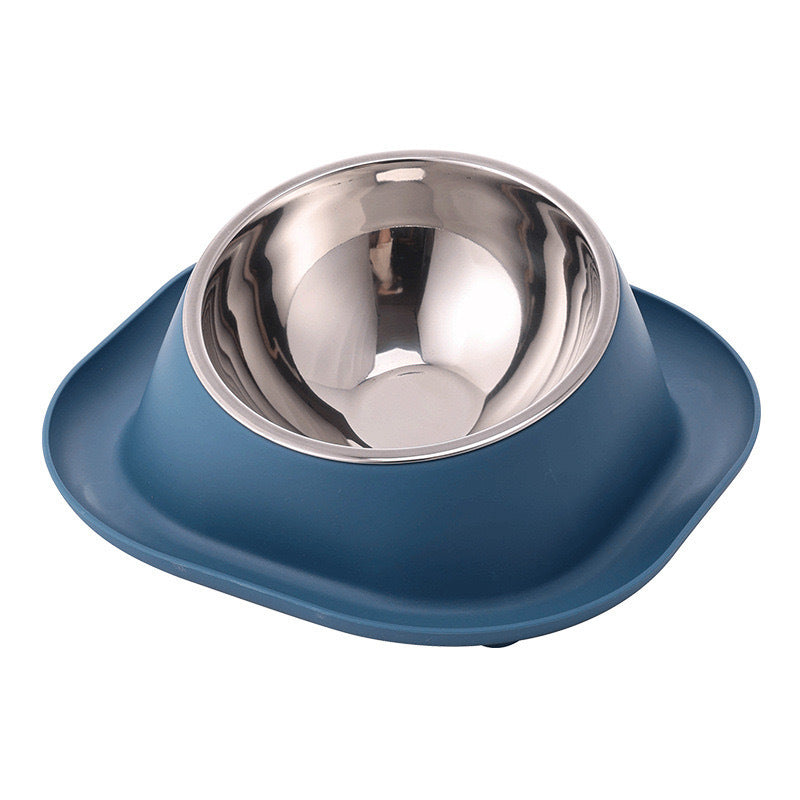 Anti-ant Cat Bowl Stainless Steel Oblique Mouth Anti-leakage Cat Food Holder