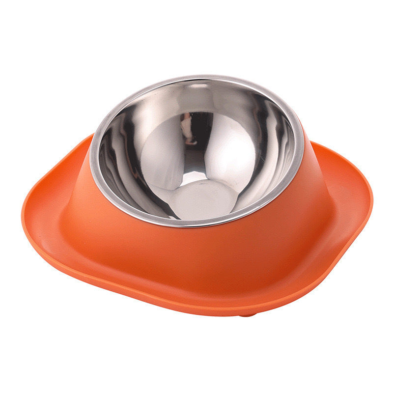 Anti-ant Cat Bowl Stainless Steel Oblique Mouth Anti-leakage Cat Food Holder