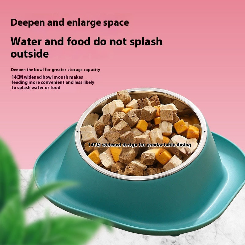Anti-ant Cat Bowl Stainless Steel Oblique Mouth Anti-leakage Cat Food Holder