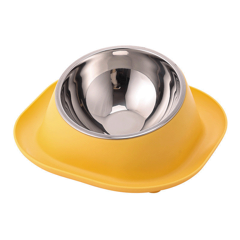 Anti-ant Cat Bowl Stainless Steel Oblique Mouth Anti-leakage Cat Food Holder